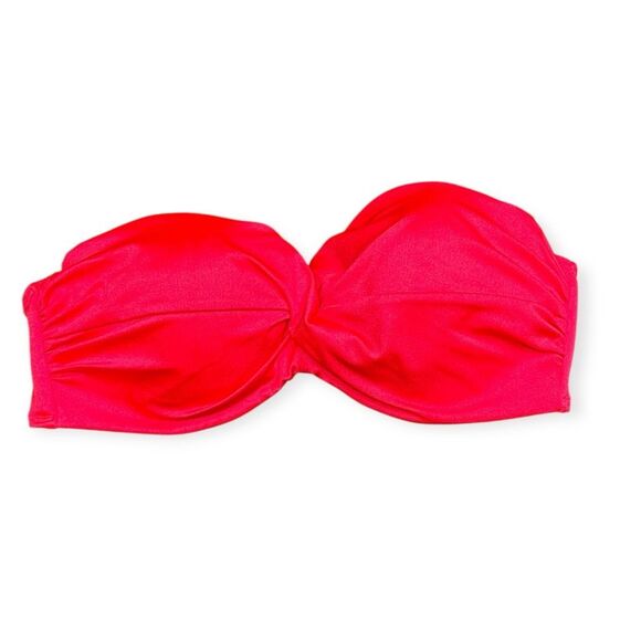 VICTORIA’S SECRET Women’s Red The Knockout Twist Bandeau Bikini Top Size 34D - Picture 1 of 5
